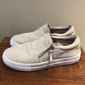 Steve Madden Suede Leather Zip Sneakers